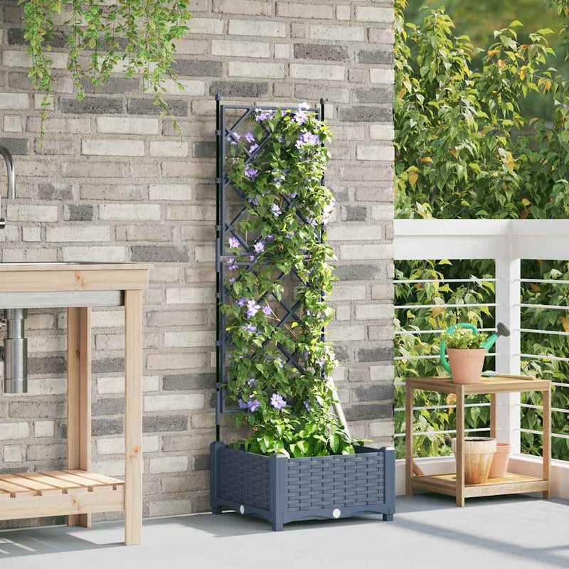 Afbeelding laden in galerijviewer, Vidaxl tuin bloempot licht grijs 40 x 40 x 125,5 cm staal