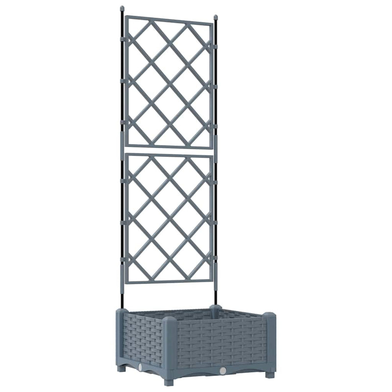 Afbeelding laden in galerijviewer, Vidaxl tuin bloempot licht grijs 40 x 40 x 125,5 cm staal