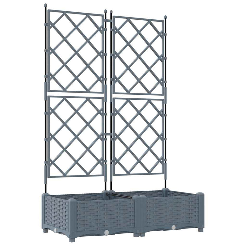 Afbeelding laden in galerijviewer, Vidaxl tuin bloempot 2 pcs licht grijs 80 x 40 x 125,5 cm staal