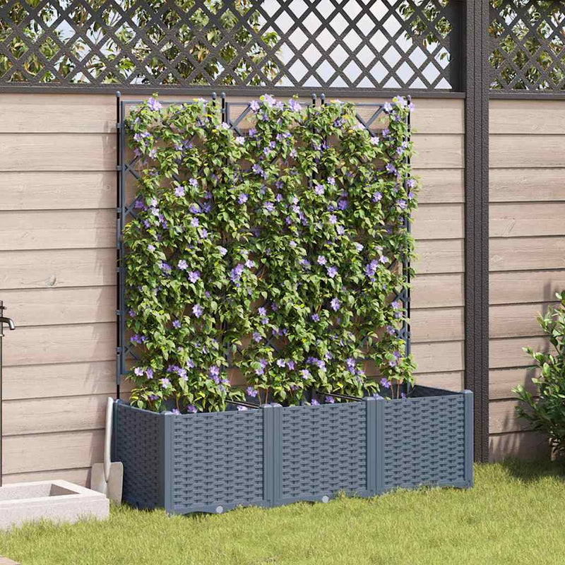 ギャラリービューアに画像をロードする, Vidaxl tuin bloempot 3 pcs licht grijs 120 x 40 x 143 cm staal
