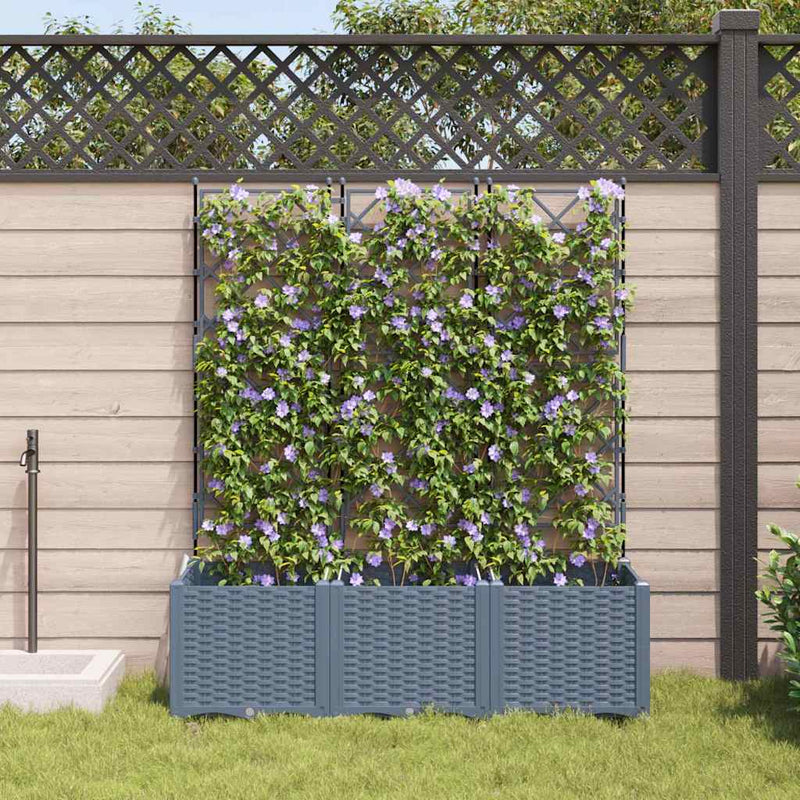 ギャラリービューアに画像をロードする, Vidaxl tuin bloempot 3 pcs licht grijs 120 x 40 x 143 cm staal