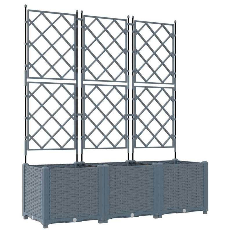 ギャラリービューアに画像をロードする, Vidaxl tuin bloempot 3 pcs licht grijs 120 x 40 x 143 cm staal