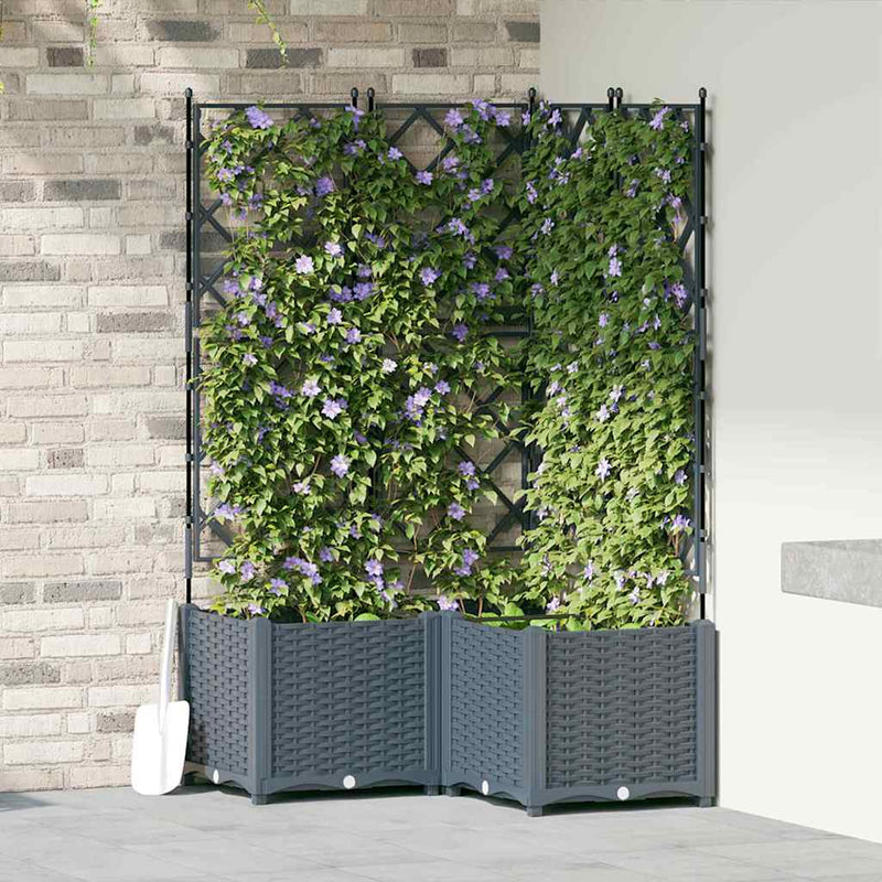 Afbeelding laden in galerijviewer, Vidaxl tuin bloempot 3 pcs licht grijs 80 x 80 x 143 cm staal