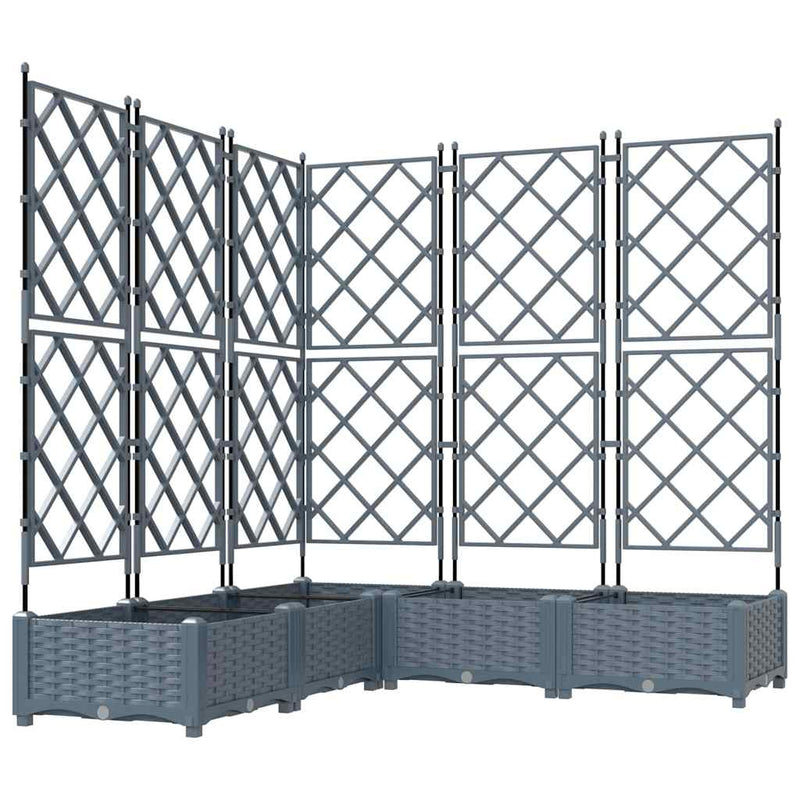 Afbeelding laden in galerijviewer, Vidaxl tuin bloempot 5 pcs licht grijs 120 x 120 x 125,5 cm staal