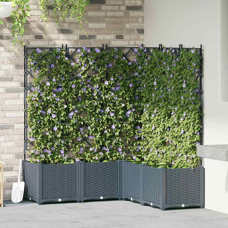 Afbeelding laden in galerijviewer, Vidaxl tuin bloempot 5 pcs licht grijs 120 x 120 x 143 cm staal