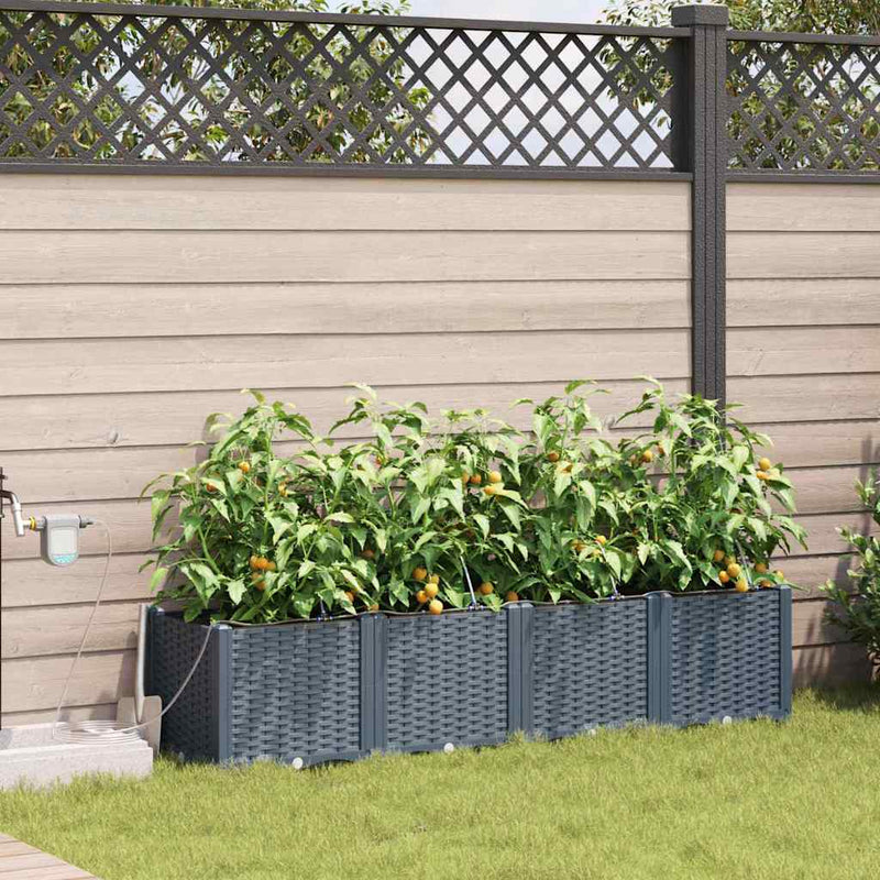 Afbeelding laden in galerijviewer, Vidaxl tuin bloempot 4 pcs licht grijs staal