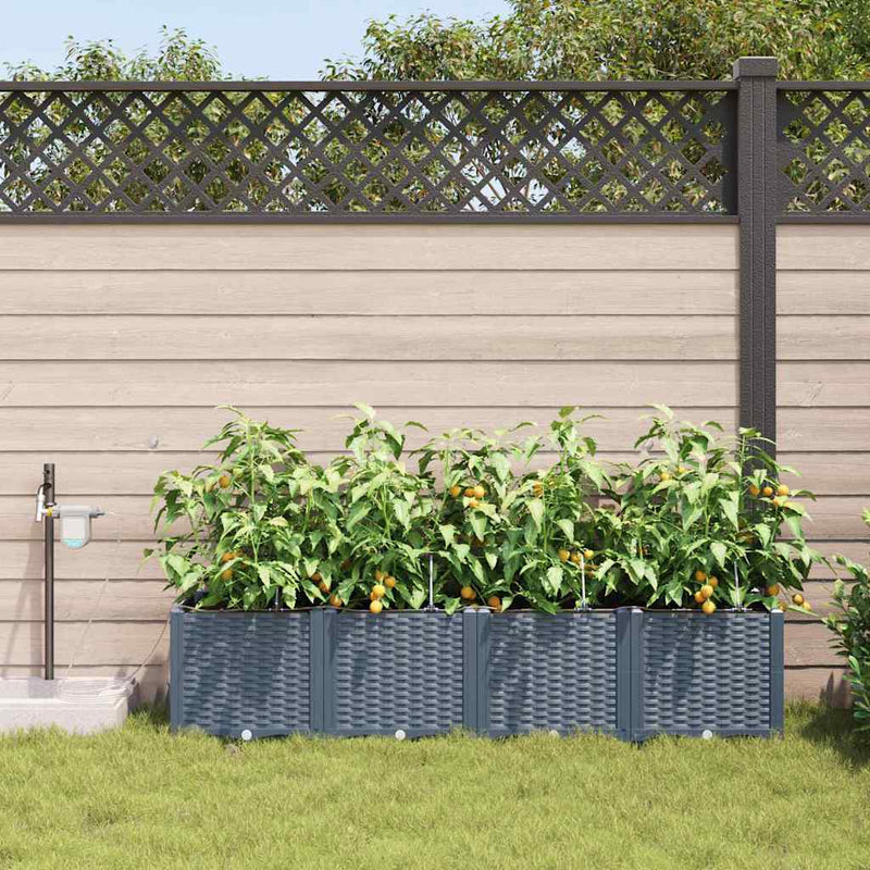 Afbeelding laden in galerijviewer, Vidaxl tuin bloempot 4 pcs licht grijs staal