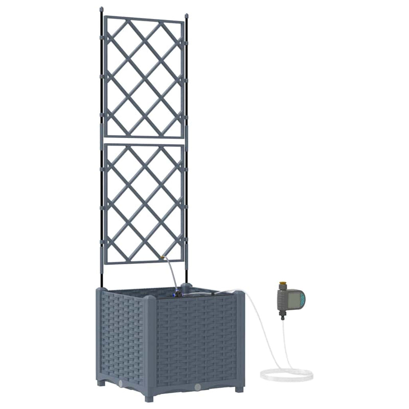 Afbeelding laden in galerijviewer, Vidaxl tuin bloempot 2 pcs licht grijs staal