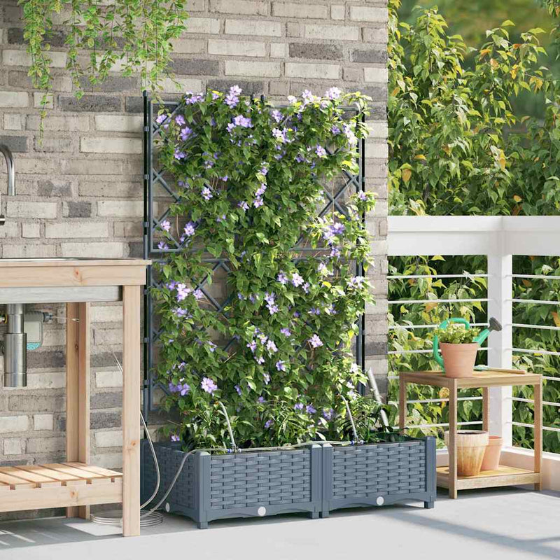 ギャラリービューアに画像をロードする, Vidaxl tuin bloempot 2 pcs licht grijs staal