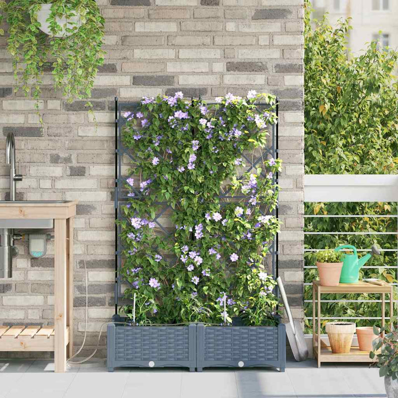 ギャラリービューアに画像をロードする, Vidaxl tuin bloempot 2 pcs licht grijs staal