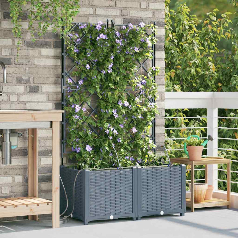 ギャラリービューアに画像をロードする, Vidaxl tuin bloempot 2 pcs licht grijs staal