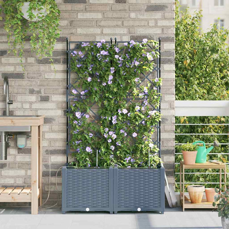 ギャラリービューアに画像をロードする, Vidaxl tuin bloempot 2 pcs licht grijs staal