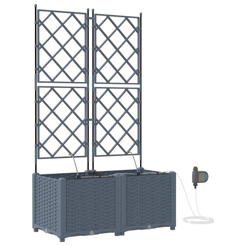 ギャラリービューアに画像をロードする, Vidaxl tuin bloempot 2 pcs licht grijs staal