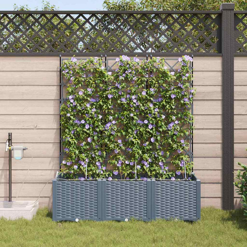 Chargez l'image dans la visionneuse de la galerie, Vidaxl tuin bloempot 3 pcs licht grijs staal