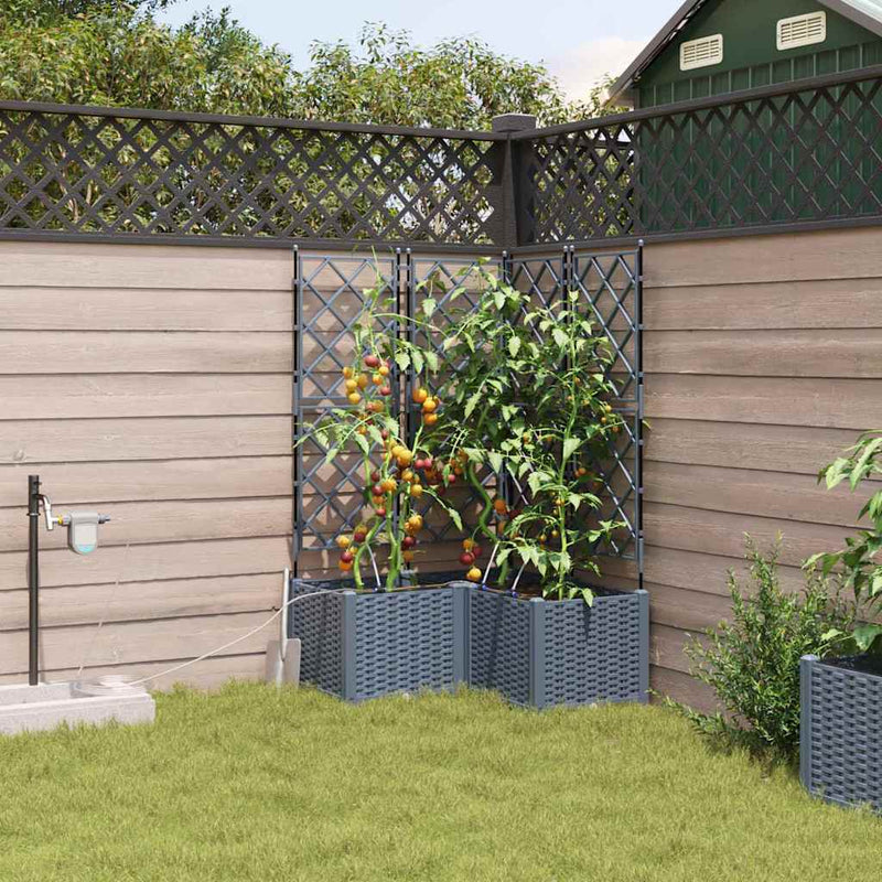 Afbeelding laden in galerijviewer, Vidaxl tuin bloempot 3 pcs licht grijs staal