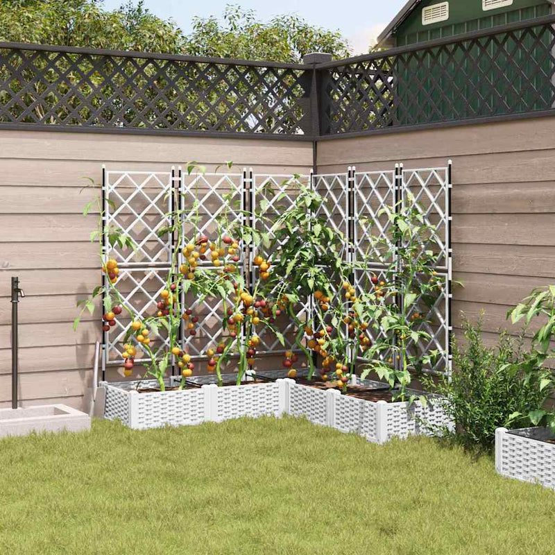 ギャラリービューアに画像をロードする, Vidaxl tuin bloempot 5 pcs wit 120 x 120 x 125,5 cm staal