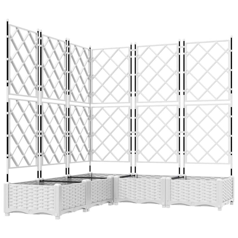 ギャラリービューアに画像をロードする, Vidaxl tuin bloempot 5 pcs wit 120 x 120 x 125,5 cm staal