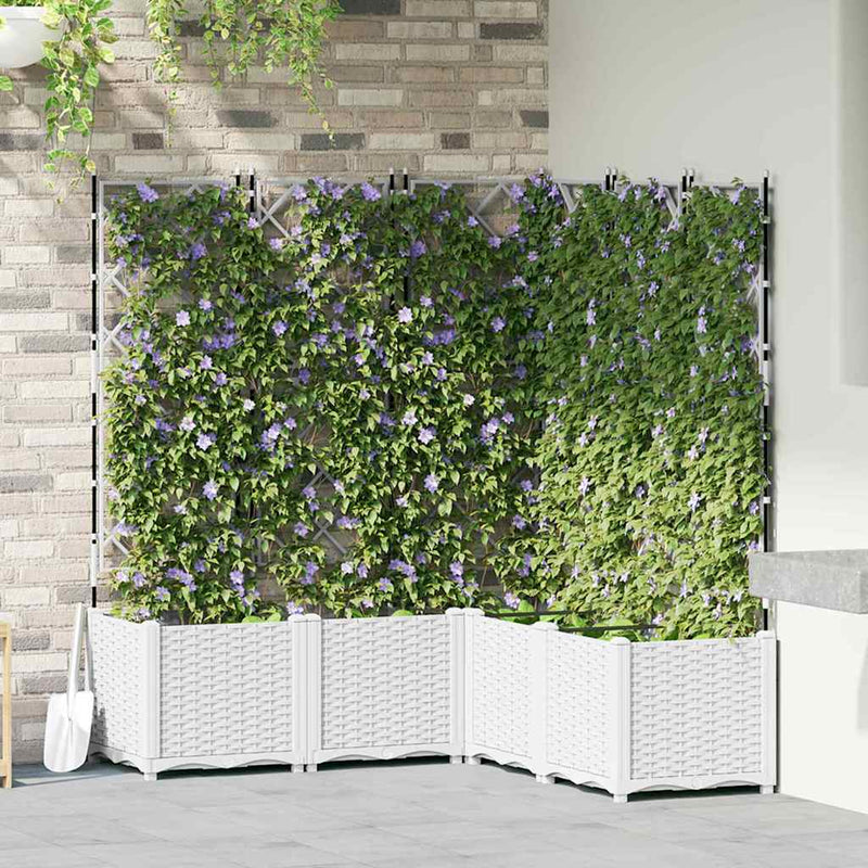 Afbeelding laden in galerijviewer, Vidaxl tuin bloempot 5 pcs wit 120 x 120 x 143 cm staal