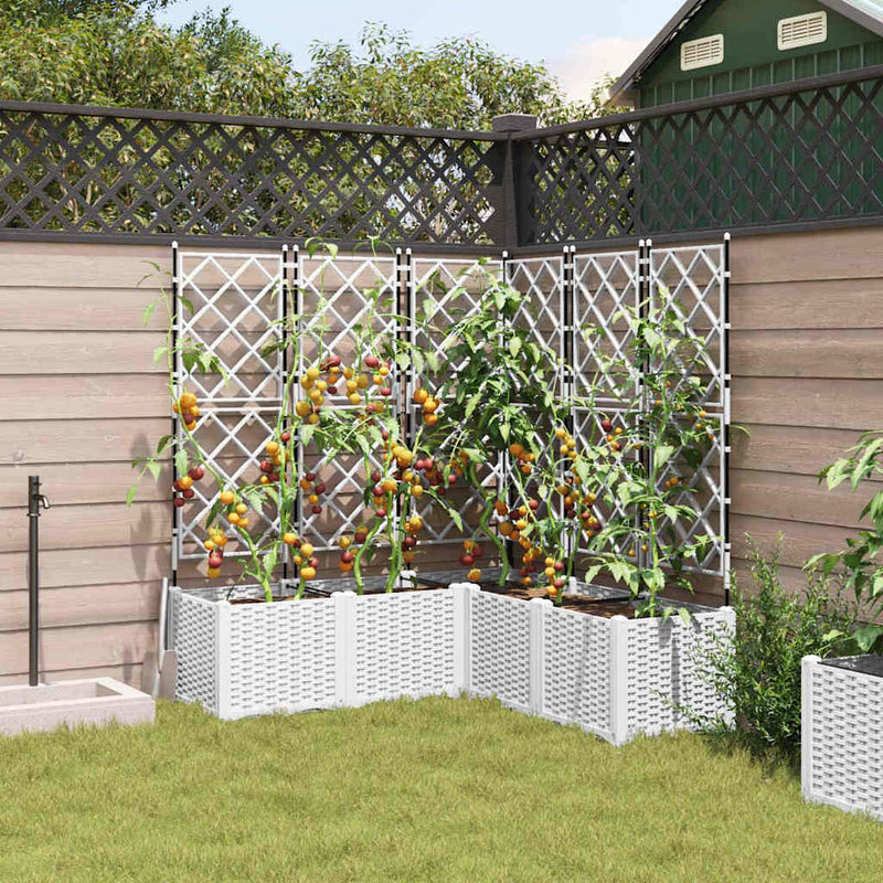 Afbeelding laden in galerijviewer, Vidaxl tuin bloempot 5 pcs wit 120 x 120 x 143 cm staal