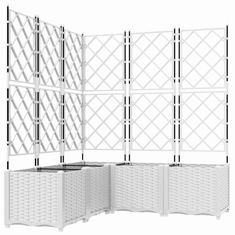 Afbeelding laden in galerijviewer, Vidaxl tuin bloempot 5 pcs wit 120 x 120 x 143 cm staal