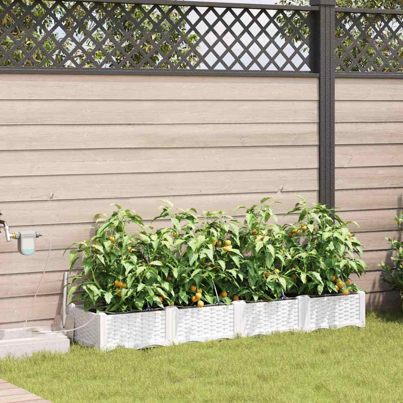 Afbeelding laden in galerijviewer, Vidaxl tuin bloempot 4 pcs wit staal