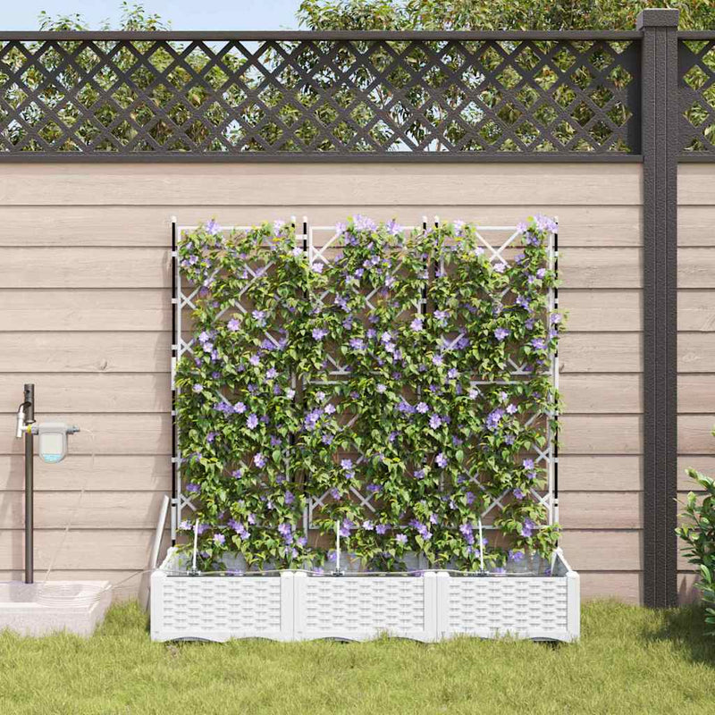 Afbeelding laden in galerijviewer, Vidaxl tuin bloempot 3 pcs wit staal