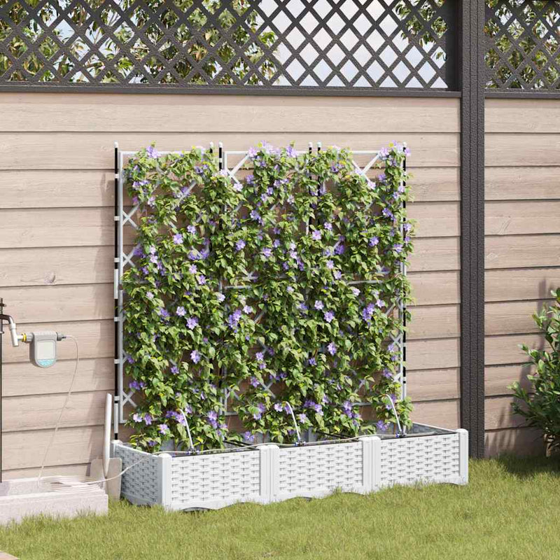 Afbeelding laden in galerijviewer, Vidaxl tuin bloempot 3 pcs wit staal