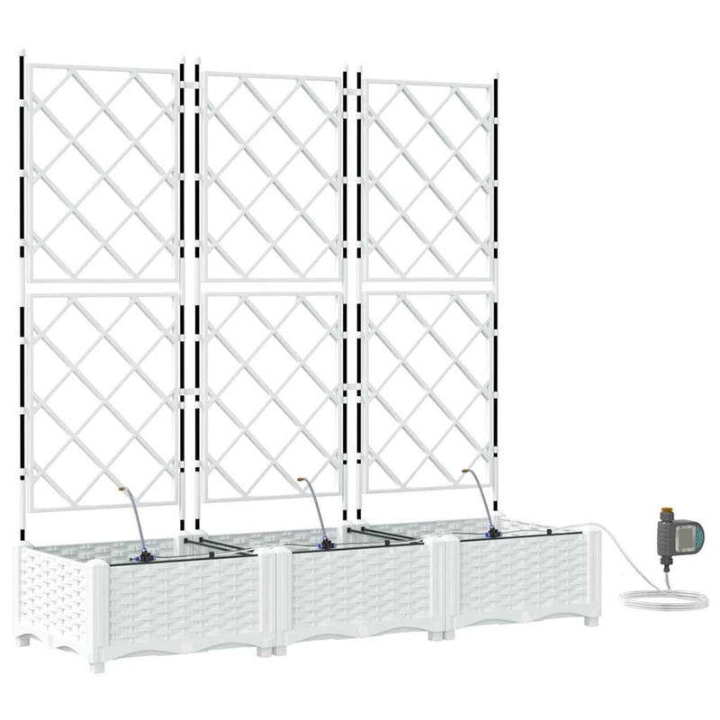 Afbeelding laden in galerijviewer, Vidaxl tuin bloempot 3 pcs wit staal