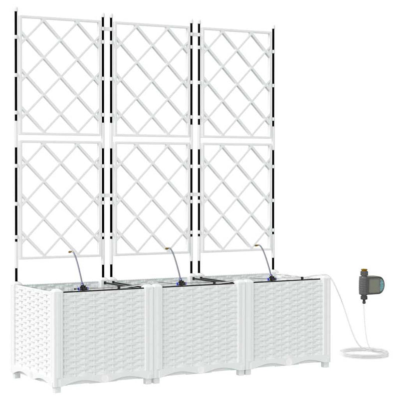Afbeelding laden in galerijviewer, Vidaxl tuin bloempot 3 pcs wit staal