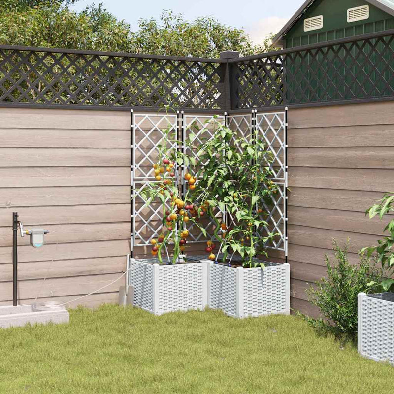 Afbeelding laden in galerijviewer, Vidaxl tuin bloempot 3 pcs wit staal