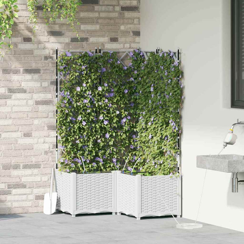 Afbeelding laden in galerijviewer, Vidaxl tuin bloempot 3 pcs wit staal