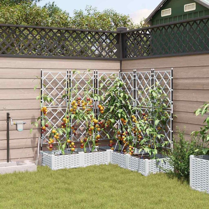 Chargez l'image dans la visionneuse de la galerie, Vidaxl tuin bloempot 5 pcs wit staal