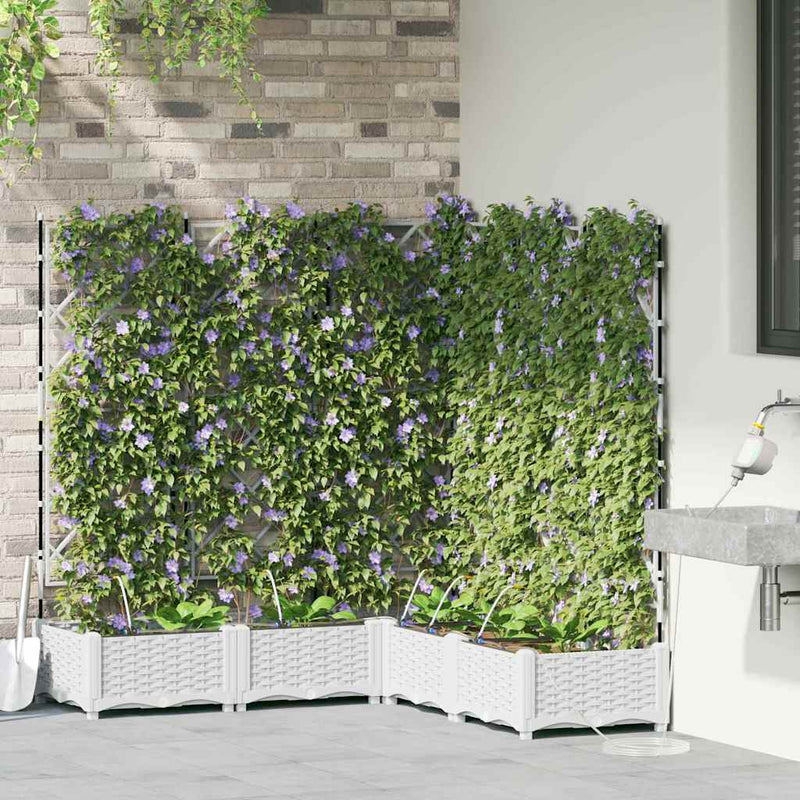 Chargez l'image dans la visionneuse de la galerie, Vidaxl tuin bloempot 5 pcs wit staal