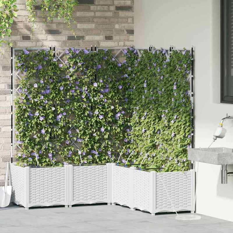 Afbeelding laden in galerijviewer, Vidaxl tuin bloempot 5 pcs wit staal