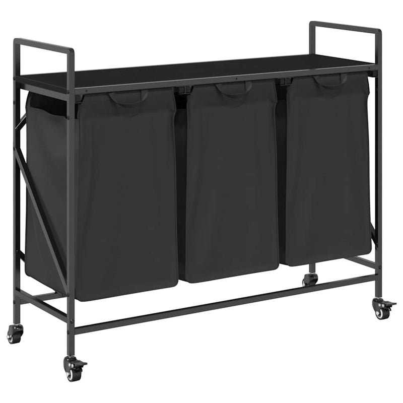 ギャラリービューアに画像をロードする, Vidaxl wasmand 3 vakken met planken zwart eikenkleurig