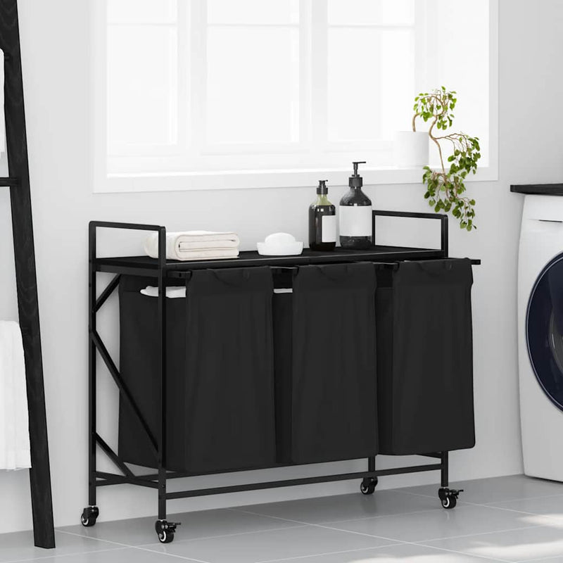 ギャラリービューアに画像をロードする, Vidaxl wasmand 3 vakken met planken zwart eikenkleurig