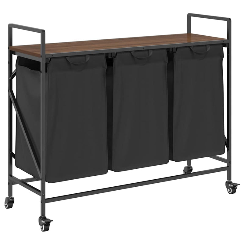ギャラリービューアに画像をロードする, Vidaxl wasmand 3 vakken met planken bruin eikenkleurig