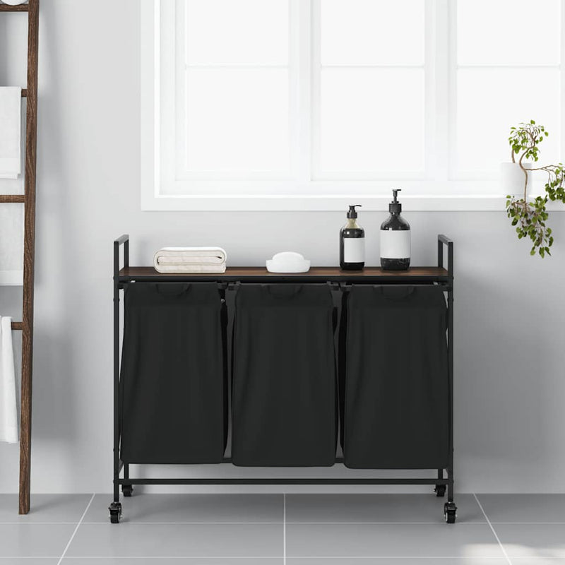 ギャラリービューアに画像をロードする, Vidaxl wasmand 3 vakken met planken bruin eikenkleurig