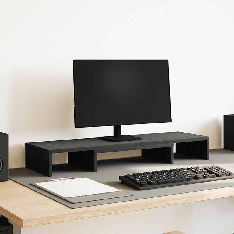ギャラリービューアに画像をロードする, Vidaxl monitorstandaard verhoger verstelbaar zwart eiken 80x24x10,5 cm