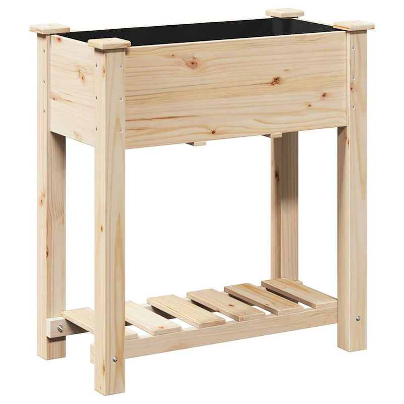 Afbeelding laden in galerijviewer, Vidaxl tuin bloempot beige 71 x 37 x 76,5 cm massief vurenhout