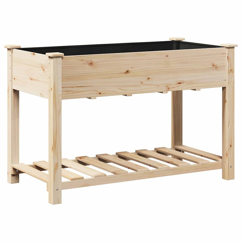 Afbeelding laden in galerijviewer, Vidaxl tuin bloempot beige 115 x 59 x 76,5 cm massief vurenhout