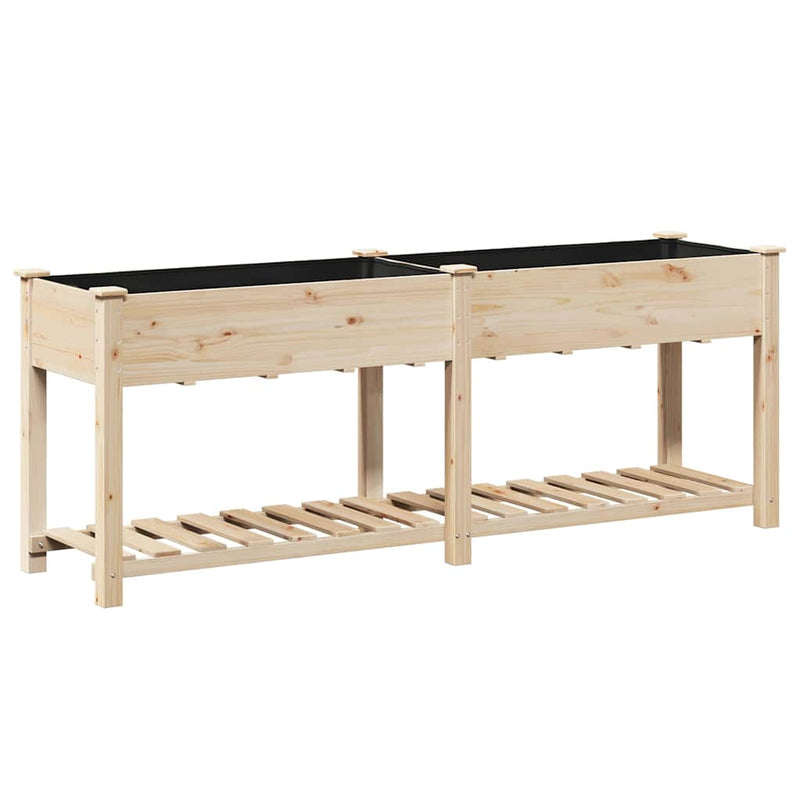 Afbeelding laden in galerijviewer, Vidaxl tuin bloempot beige 203 x 53 x 76,5 cm massief vurenhout