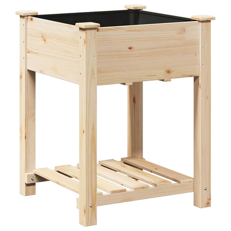 Afbeelding laden in galerijviewer, Vidaxl tuin bloempot beige 60,5 x 60 x 76,5 cm massief vurenhout