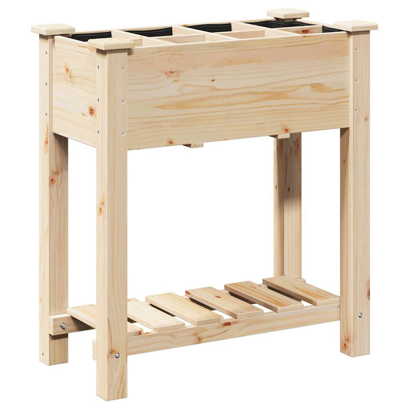 Afbeelding laden in galerijviewer, Vidaxl tuin bloempot beige 71 x 37 x 76,5 cm massief vurenhout