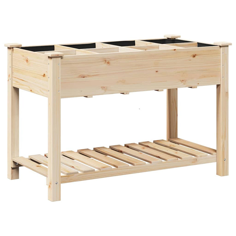Afbeelding laden in galerijviewer, Vidaxl tuin bloempot beige 115 x 59 x 76,5 cm massief vurenhout