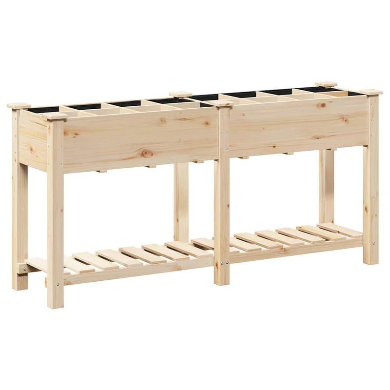 Afbeelding laden in galerijviewer, Vidaxl tuin bloempot beige 161,5 x 45 x 76,5 cm massief vurenhout
