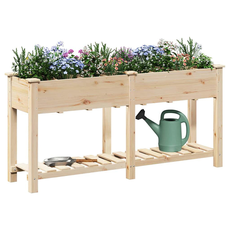 Afbeelding laden in galerijviewer, Vidaxl tuin bloempot beige 161,5 x 45 x 76,5 cm massief vurenhout