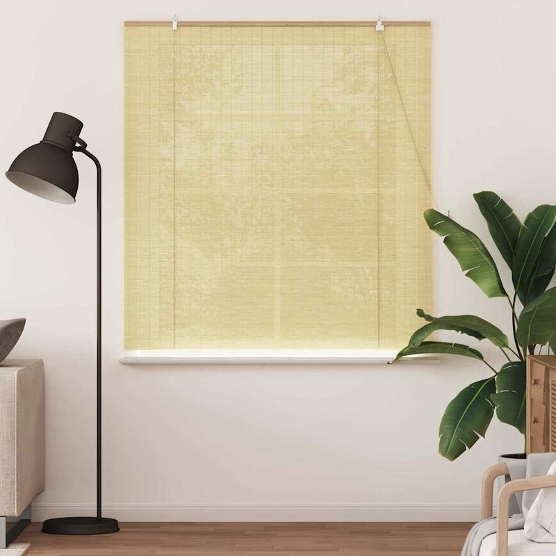 Chargez l'image dans la visionneuse de la galerie, Vidaxl rolgordijn met gordijnen natuur 140 x 160 cm bamboe