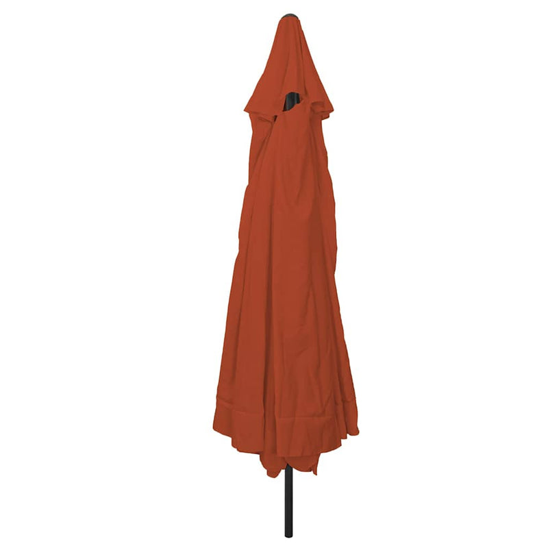 Afbeelding laden in galerijviewer, Vidaxl tuinparasol terracotta 395 x 395 x 245 cm polyester en staal
