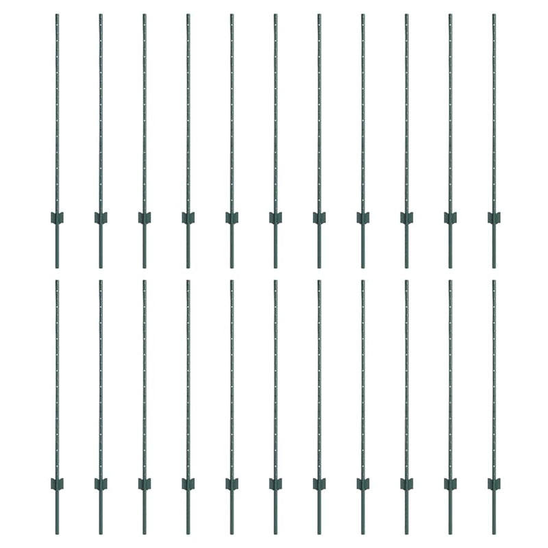 ギャラリービューアに画像をロードする, Vidaxl afrasteringspaal 22 pcs groen 160 cm staal